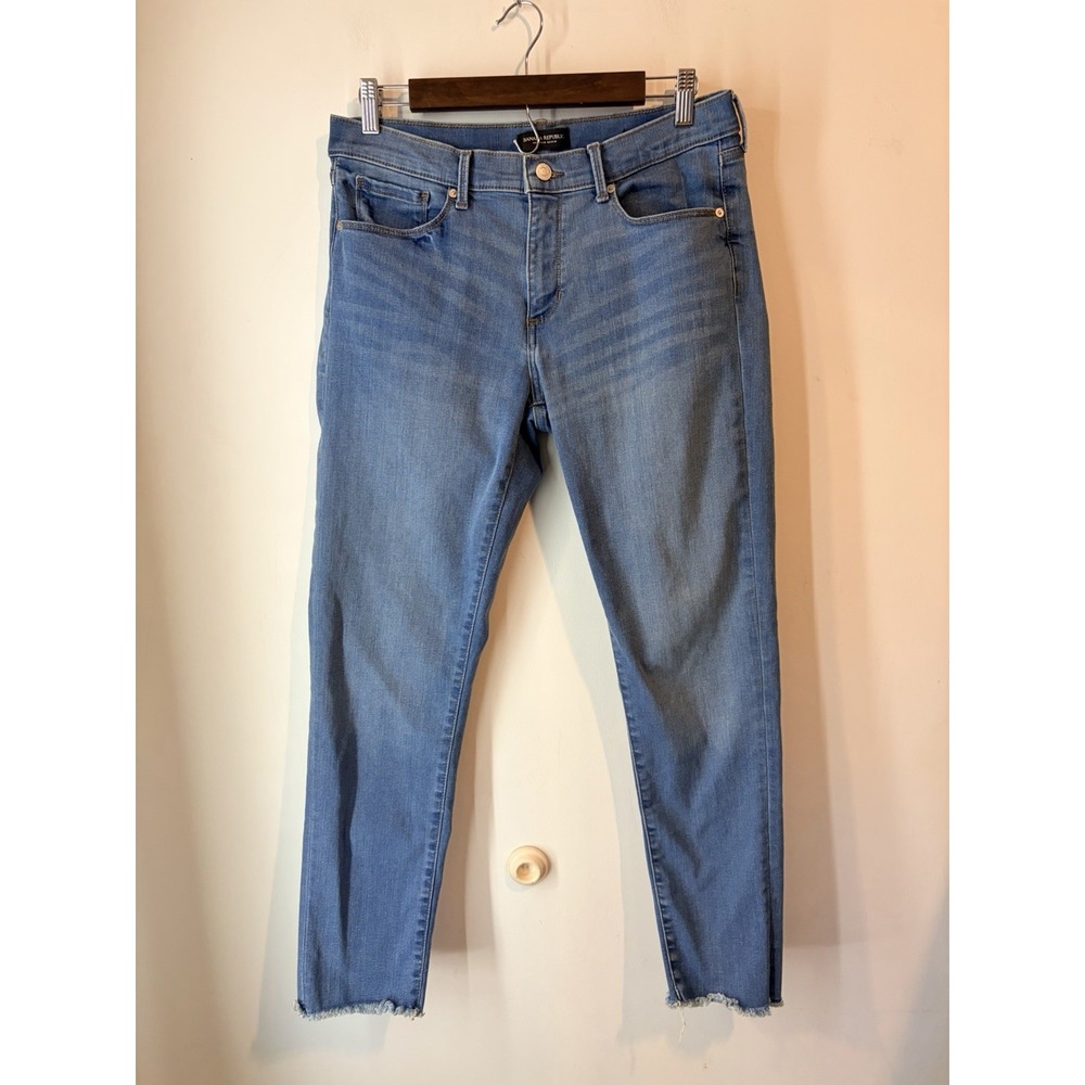 Banana Republic‎ Premium Denim Skinny Oleande Jeans Raw Hem Size 31
